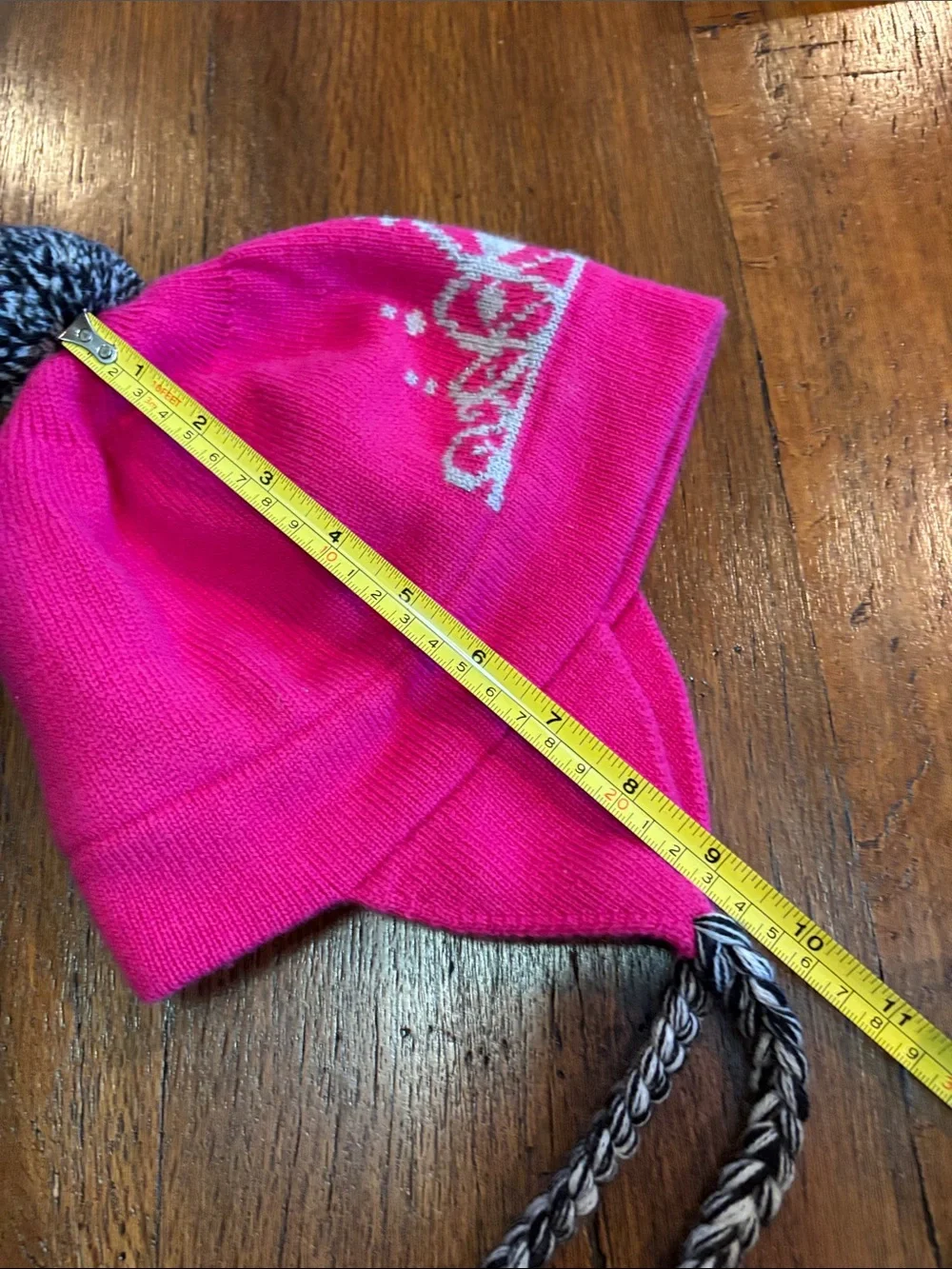 Kate Spade Princess Pink Knit Earflap Beanie with Pom-Poms Wool